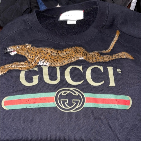 Gucci Black Sweatshirt with Leopard Design - Picture 5 of 5